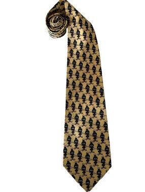 Warner Bros Marvin the Martian Necktie Gold Silk Looney Tunes Cartoon 1995